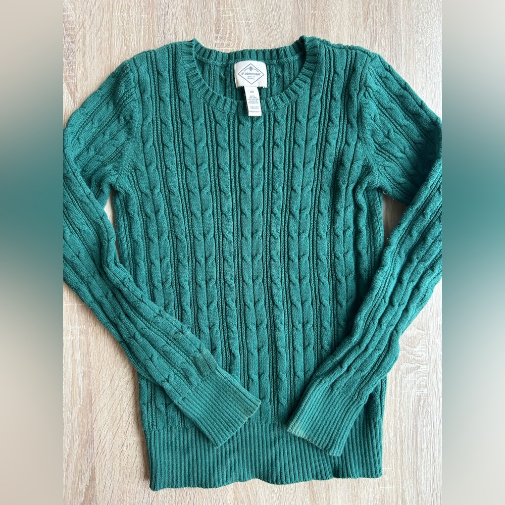 St. John's Bay Green Cable Knit Sweater